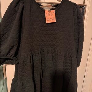 Black wilted comfy dress